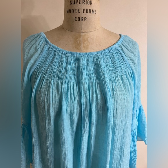 Chico’s Ruffle Slub Top Size 1 - Picture 2 of 9